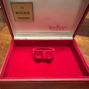 Rolex Ladies Vintage Presidential Box with Tapestry Top.  Perfect Condition! OEM Vintage Rolex President Watch Box 69178 Embroidered  main image 3